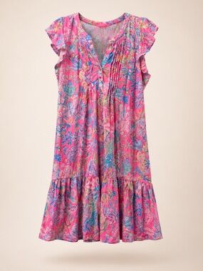 Lilly Pulitzer Pink Floral Dress Size L 🌸